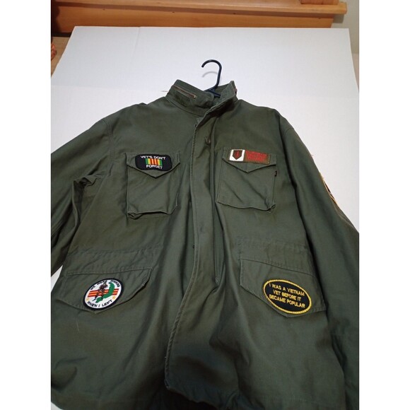 Vietnam Era Memorial Cold Weather Field Coat Large Patches Alpha Industries - Picture 13 of 14